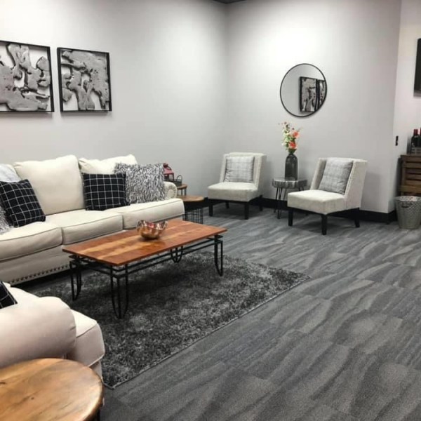 a living room filled with furniture