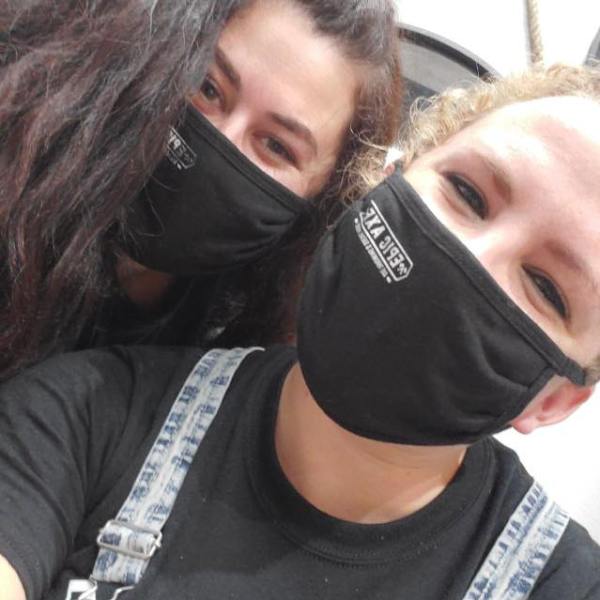 a man and a woman taking a selfie