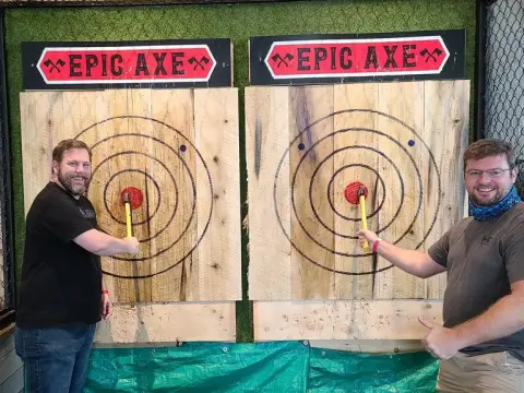 a man holding a sign