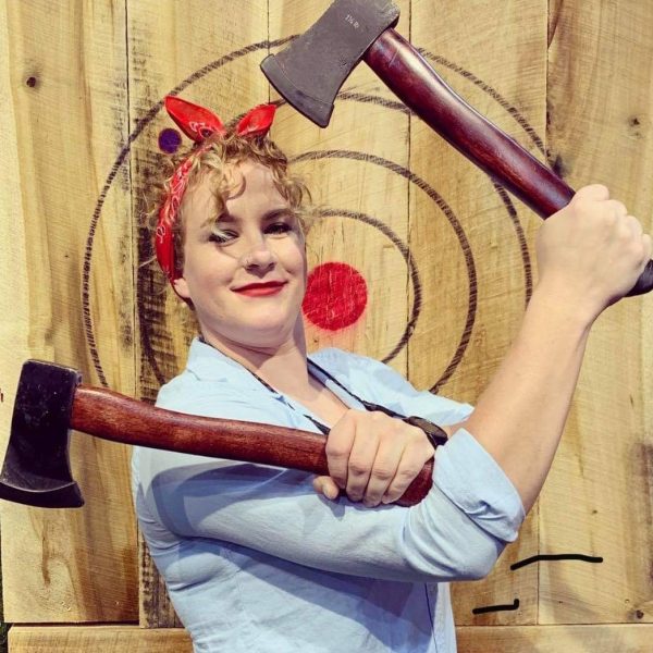 a person holding a baseball bat