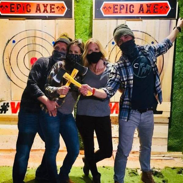 a group of people posing for the camera