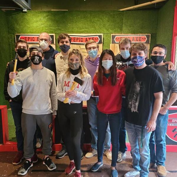 a group of people posing for a photo